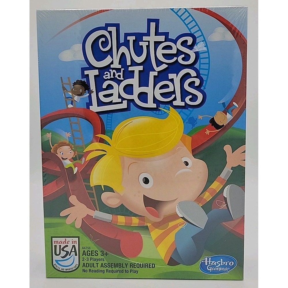 Chutes and Ladders Board Game Hasbro USA Made (Ages 3+) New Sealed 2-3 Players